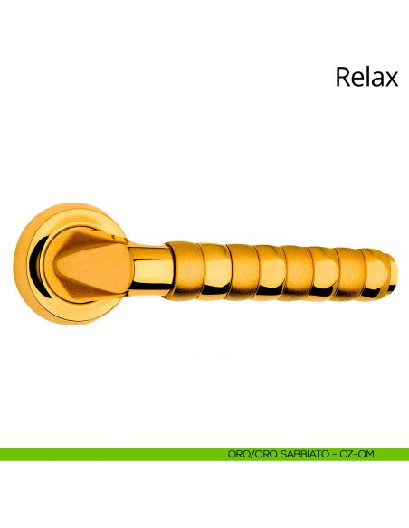 Maniglia per porta interna Relax Linea Calì rosetta tonda oro zecchino + oro sabbiato