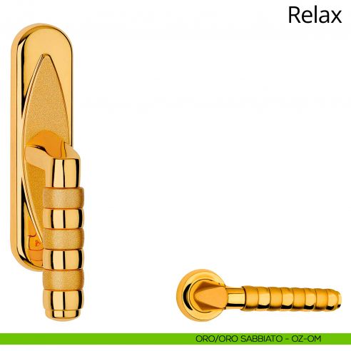 Maniglia per finestra cremonese Relax Linea Calì oro zecchino + oro sabbiato