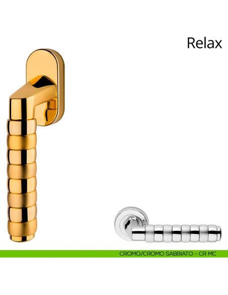 Maniglia per finestra martellina DK Relax Linea Calì cromo lucido + cromo sabbiato