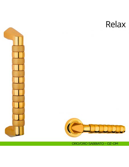 Maniglione per porta dritto Relax Linea Calì oro zecchino + oro sabbiato