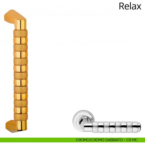Maniglione per porta dritto Relax Linea Calì cromo lucido + cromo sabbiato