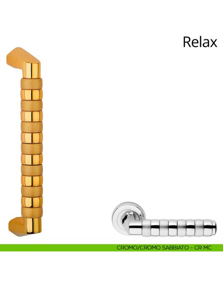 Maniglione per porta dritto Relax Linea Calì cromo lucido + cromo sabbiato