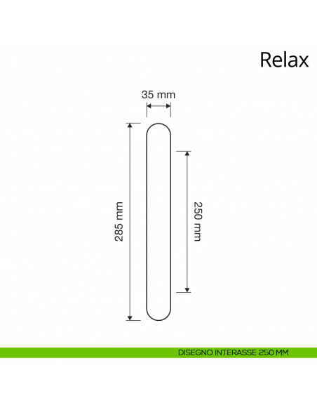 Maniglione per porta dritto Relax Linea Calì interasse 250 mm