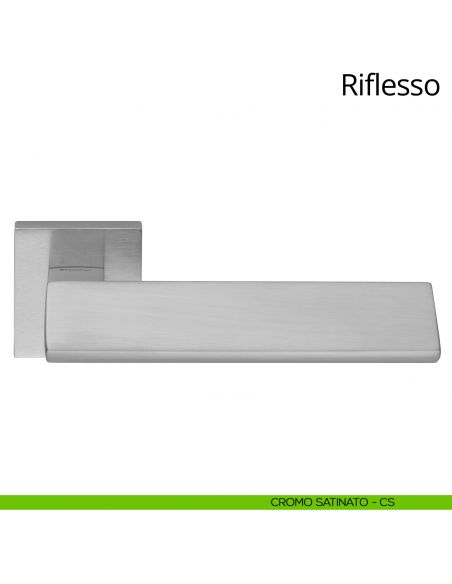 Maniglia per porta interna Riflesso Linea Calì rosetta quadrata tradizionale cromo satinato
