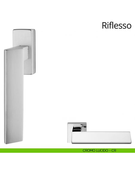 Maniglia per finestra martellina DK Riflesso Linea Calì cromo lucido