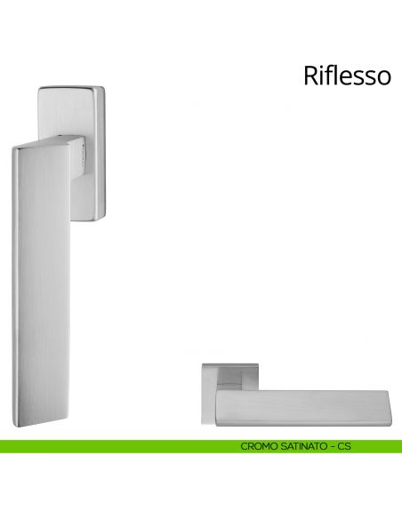 Maniglia per finestra martellina DK Riflesso Linea Calì cromo satinato