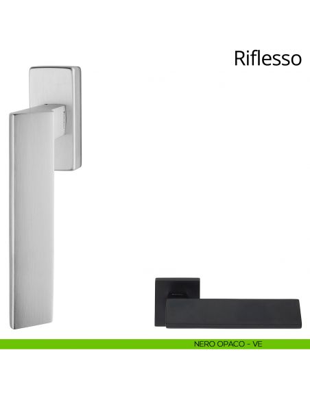 Maniglia per finestra martellina DK Riflesso Linea Calì nero opaco