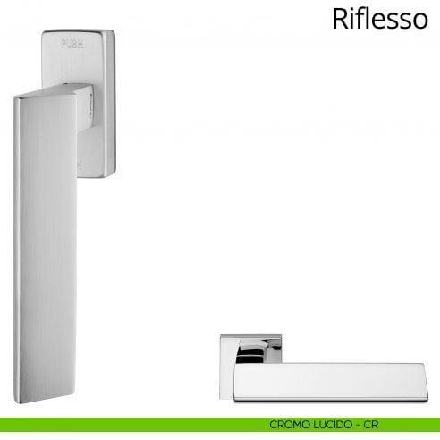 Maniglia per finestra martellina DK antintrusione Riflesso Linea Calì cromo lucido