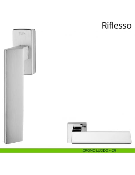 Maniglia per finestra martellina DK antintrusione Riflesso Linea Calì cromo lucido
