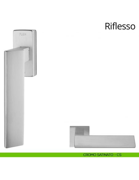 Maniglia per finestra martellina DK antintrusione Riflesso Linea Calì cromo satinato