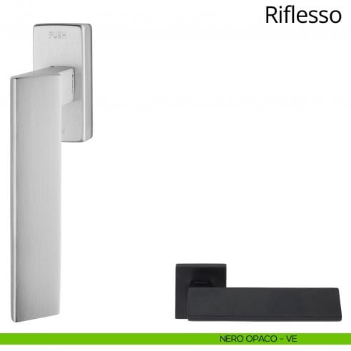 Maniglia per finestra martellina DK antintrusione Riflesso Linea Calì nero opaco