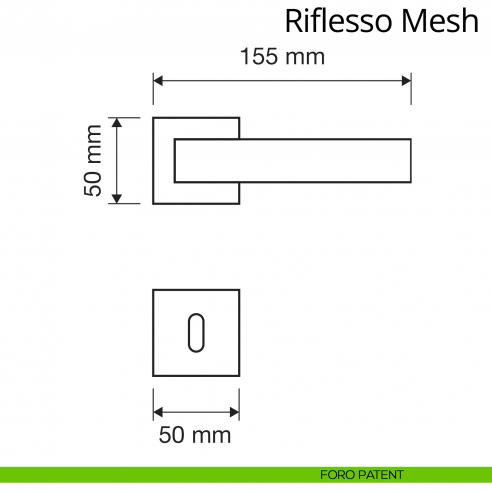 Maniglia Swarovski per porta interna Riflesso Mesh Linea Calì rosetta quadrata tradizionale foro patent