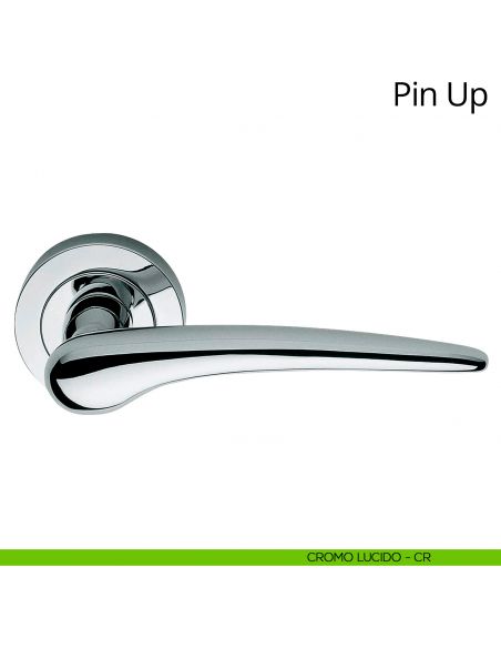 Maniglia per porta interna Pin-Up Linea Calì rosetta tonda cromo lucido