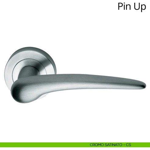Maniglia per porta interna Pin-Up Linea Calì rosetta tonda cromo satinato