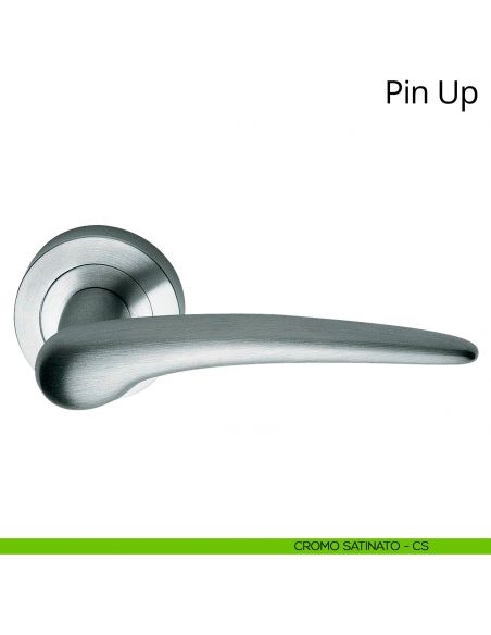 Maniglia per porta interna Pin-Up Linea Calì rosetta tonda cromo satinato