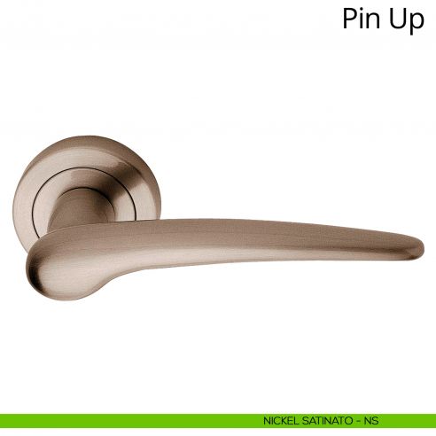 Maniglia per porta interna Pin-Up Linea Calì rosetta tonda nickel satinato