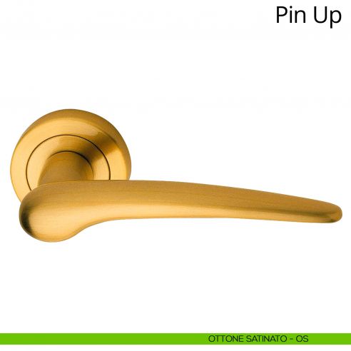 Maniglia per porta interna Pin-Up Linea Calì rosetta tonda ottone satinato