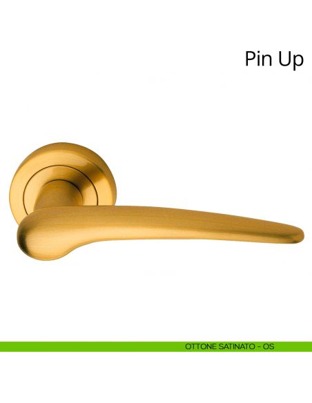 Maniglia per porta interna Pin-Up Linea Calì rosetta tonda ottone satinato