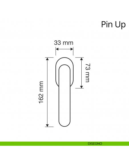 Maniglia per finestra martellina DK antintrusione Pin-Up Linea Calì disegno