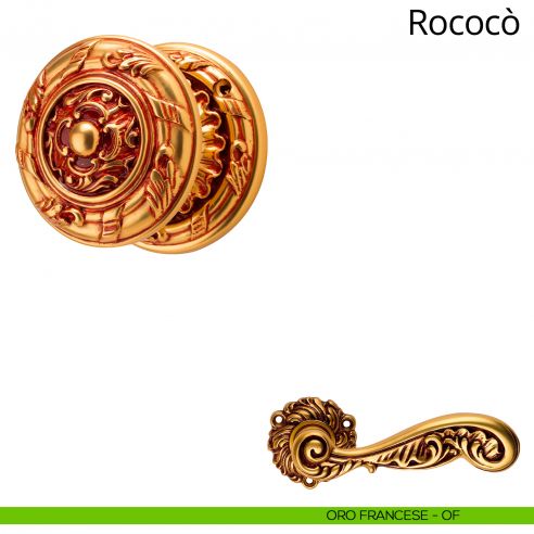 Pomolo per porta fisso Rococò Linea Calì oro francese