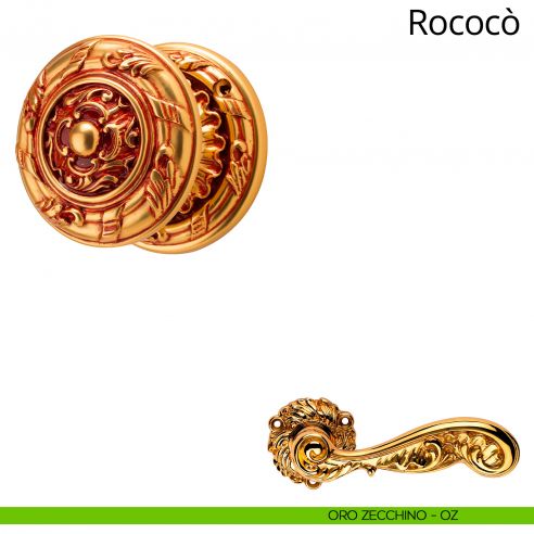 Pomolo per porta fisso Rococò Linea Calì oro zecchino