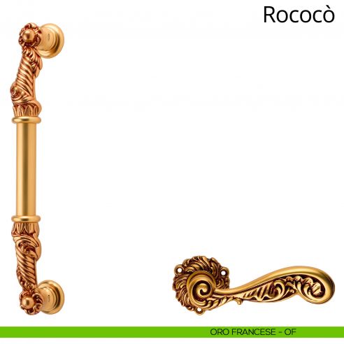 Maniglione per porta Rococò Linea Calì oro francese