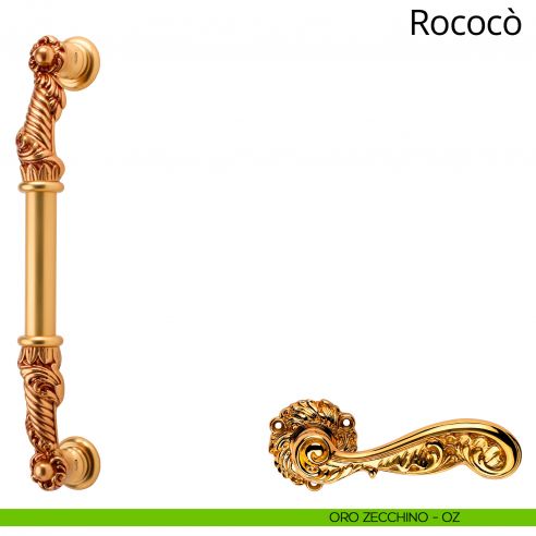 Maniglione per porta Rococò Linea Calì oro zecchino