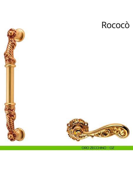 Maniglione per porta Rococò Linea Calì oro zecchino