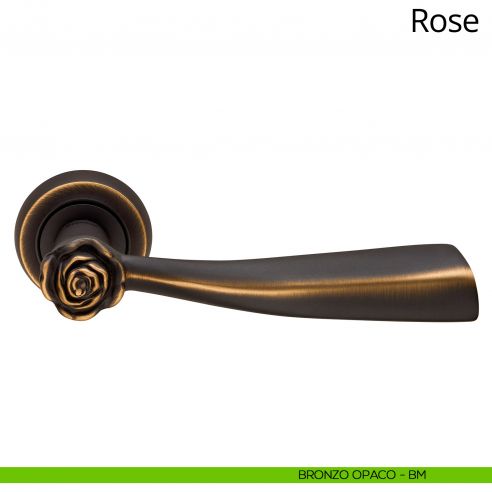 Maniglia per porta interna Rose Linea Calì rosetta tonda bronzo opaco
