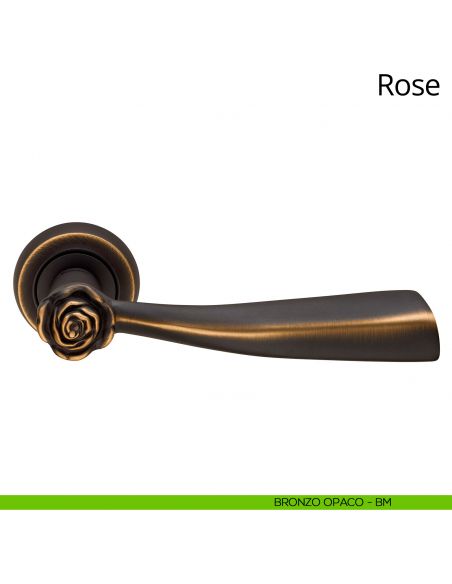 Maniglia per porta interna Rose Linea Calì rosetta tonda bronzo opaco