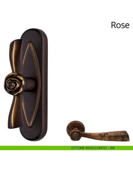 Maniglia per finestra cremonese Rose Linea Calì ottone invecchiato