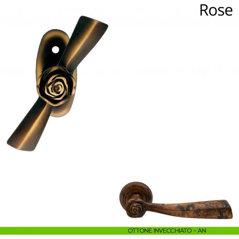 Maniglia per finestra martellina Rose Linea Calì ottone invecchiato