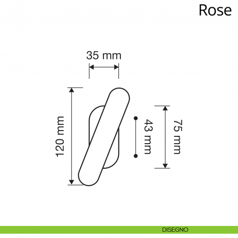 Maniglia per finestra martellina Rose Linea Calì disegno