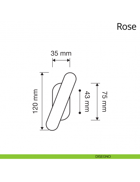 Maniglia per finestra martellina Rose Linea Calì disegno