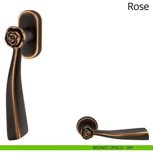 Maniglia per finestra martellina DK Rose Linea Calì bronzo opaco