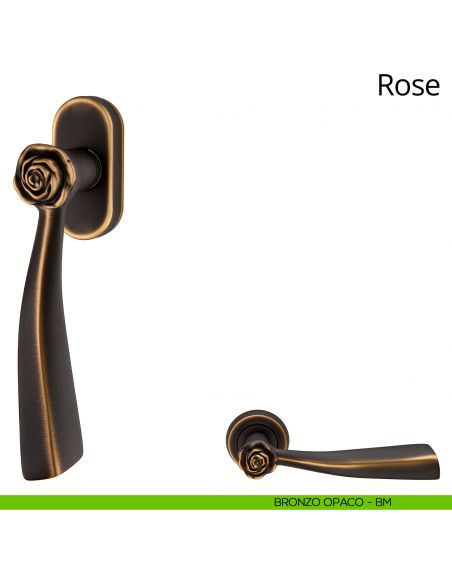 Maniglia per finestra martellina DK Rose Linea Calì bronzo opaco
