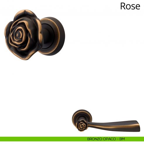 Pomolo per porta girevole Rose Linea Calì bronzo opaco