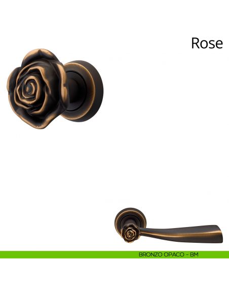 Pomolo per porta girevole Rose Linea Calì bronzo opaco
