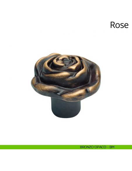 Pomolo per mobile Rose Linea Calì bronzo opaco
