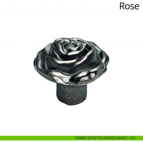 Pomolo per mobile Rose Linea Calì ferro vecchio invecchiato
