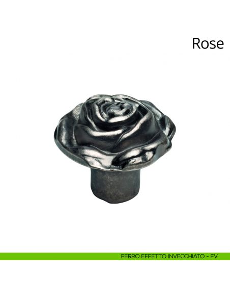 Pomolo per mobile Rose Linea Calì ferro vecchio invecchiato