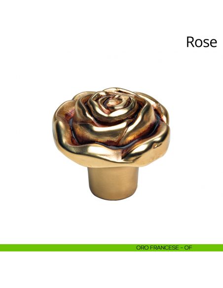 Pomolo per mobile Rose Linea Calì oro francese