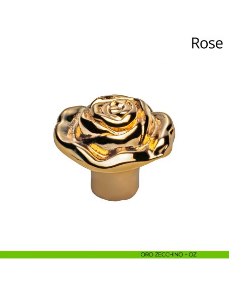 Pomolo per mobile Rose Linea Calì oro zecchino