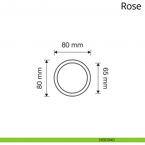 Pomolo per porta fisso Rose Linea Calì con rosetta tonda disegno
