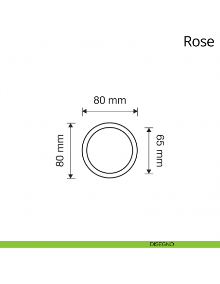 Pomolo per porta fisso Rose Linea Calì con rosetta tonda disegno