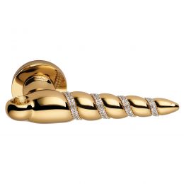 Maniglia per porta interna Shell Mesh con Swarovski Linea Calì rosetta tonda tradizionale