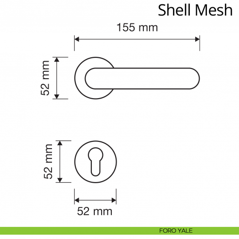 Maniglia per porta interna con Swarovski Shell Mesh Linea Calì rosetta tonda tradizionale foro yale