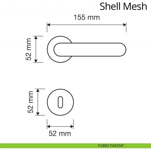 Maniglia per porta interna con Swarovski Shell Mesh Linea Calì rosetta tonda tradizionale foro yale