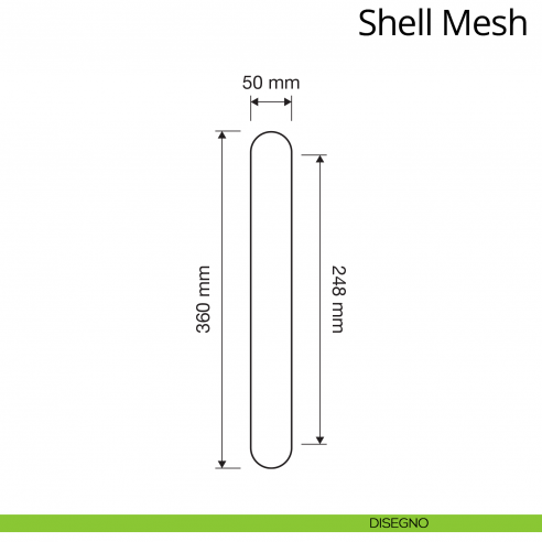 Maniglione singolo con Swarovski per porta Shell Mesh Linea Calì disegno