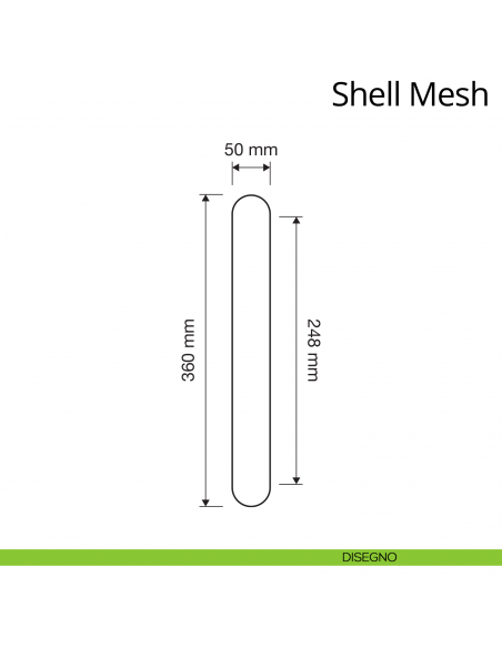 Maniglione singolo con Swarovski per porta Shell Mesh Linea Calì disegno